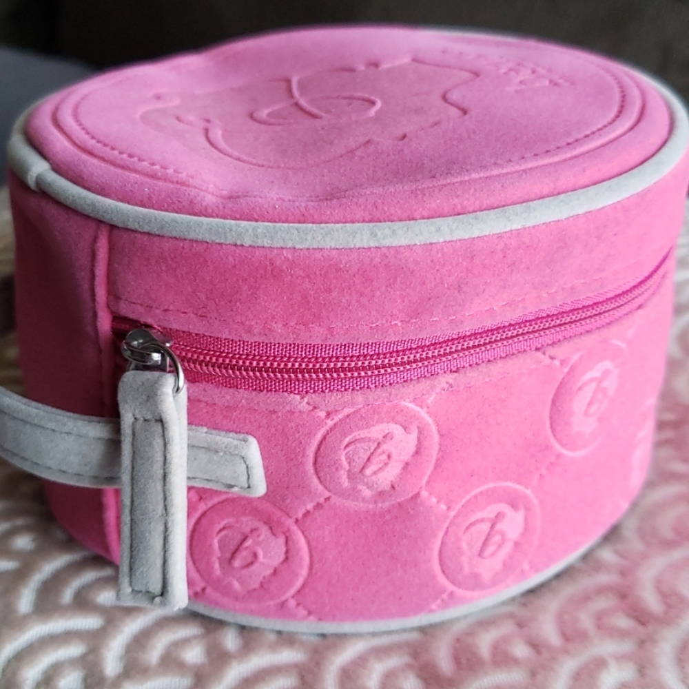Benefit Pink Round Cosmetic Case with Handle - Picture 3 of 3
